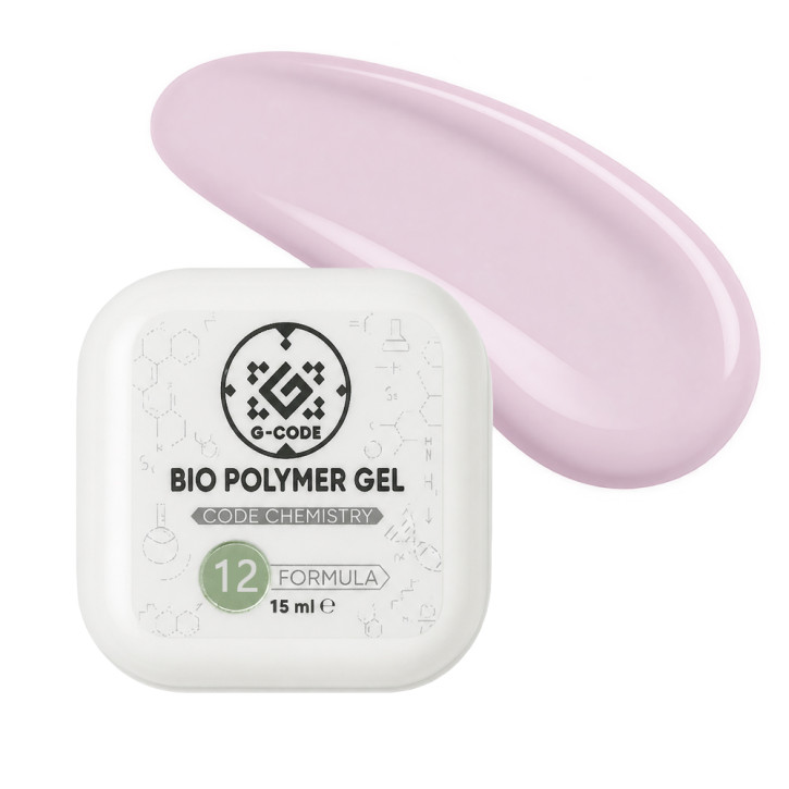 Bio Polymer Gel G-Code— біо-полімерний гель для укріплення та нарощування нігтів (професійний) #12
